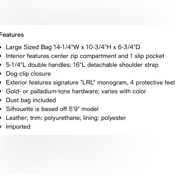 Lauren Ralph Lauren Brown Marcy large tote bag NWT - Picture 14 of 14